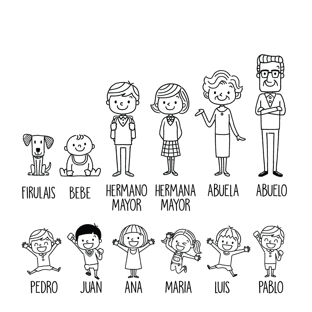 SELLO PAPEL: FAMILIA PERSONAJES 4X4CM
