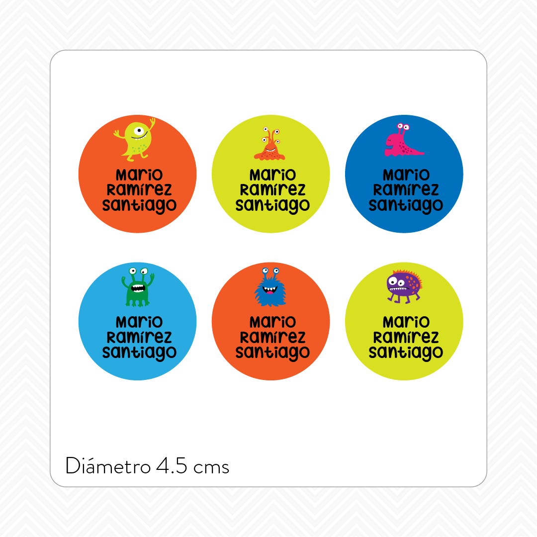 DISEÑA TUS ETIQUETAS!- Circular 4.5 CM - 36 pzas