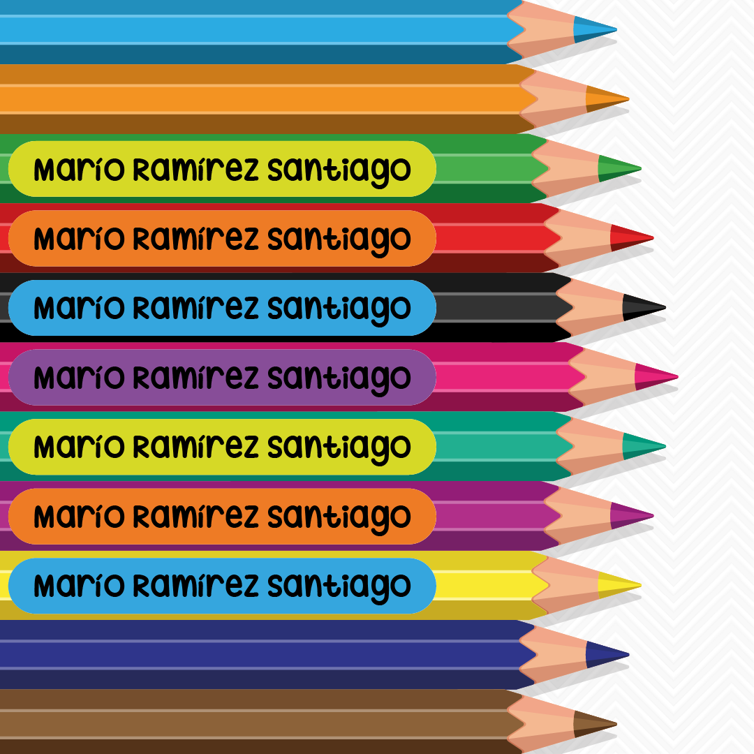 DISEÑA TUS ETIQUETAS!- LAPIZ - 120 pzas