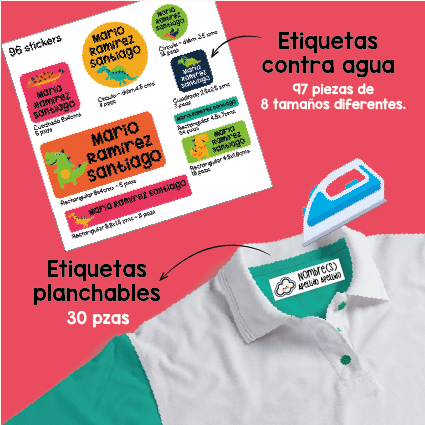 PAQ5: ETIQUETA LAVABLES+ 30 ETIQUETAS DE ROPA PLANCHA